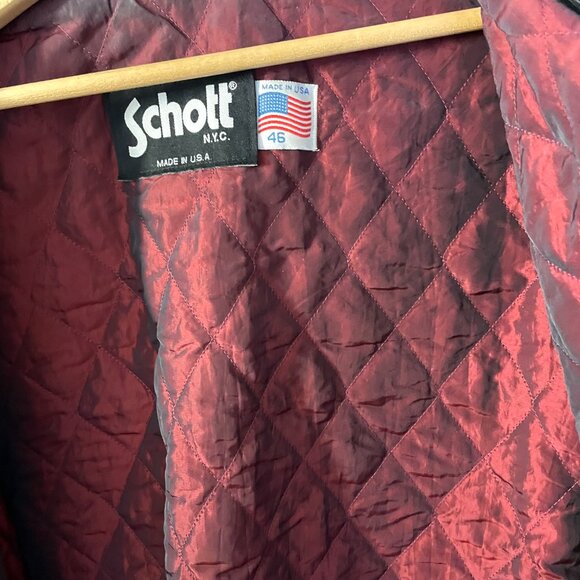 Schott NYC men leather jacket long with lining  heavy k leather vintage size 46 - Picture 10 of 10
